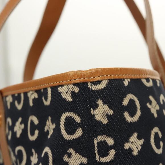 CELINE C Macadam Canvas Tote Bag Canvas Blue Gold - Picture 7 of 13